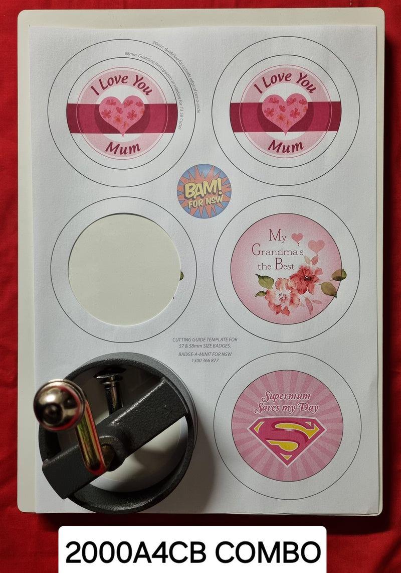 CUT-A-CIRCLE & A4 CUTTER BASE COMBO FOR ARTWORK WITH 57/58MM BADGES