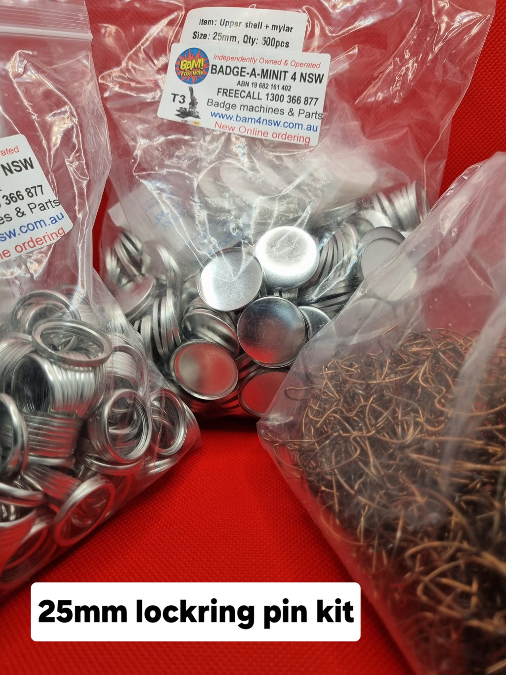 25mm lockring pin kit for badge making