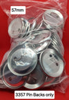 100 Metal Pin Backs only 57mm ( 3357 )