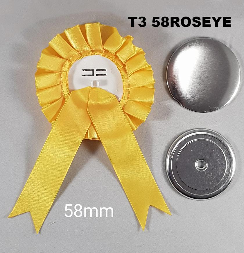 T3 Rosette Badge 58mm ( T3 58ROSERD ) YE BL