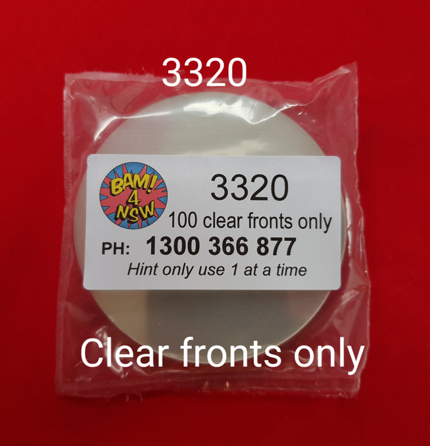 100 Clear mylar only for 57mm badges ( 3320 )