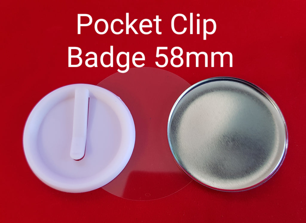 T3 100 Pocket Clip Badge Kit 58mm ( T3 58PCB100 )