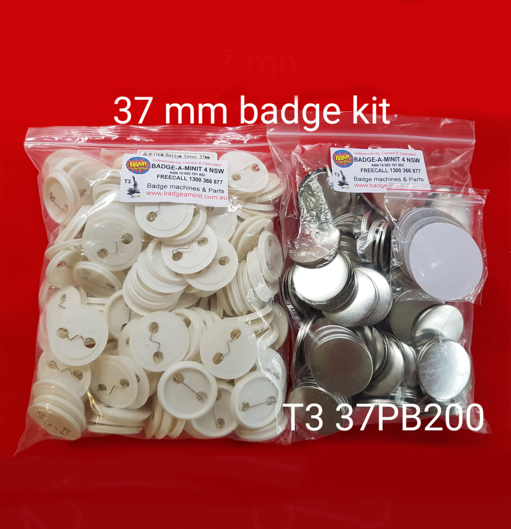 T3 Pin on Badge Kit 37mm ( T3 37PB200 ) 400 1000