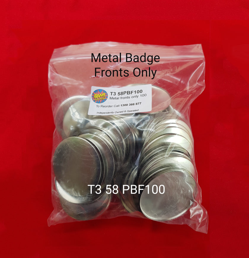 T3 100 Metal Fronts Only 58mm ( T3 58PBF100 )
